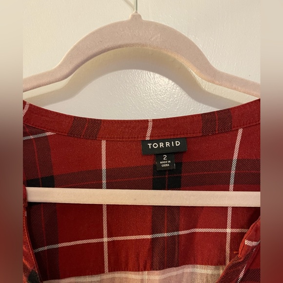 Torrid red plaid dress size 2 (18/20) - Picture 2 of 7